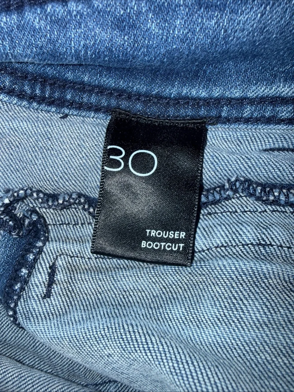 Anthropologie Dark Blue Flare Jeans with Zip Pocket Detail